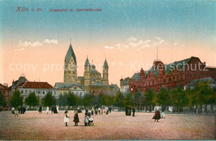 Koeln Rhein Neumarkt mit Apostelkirche