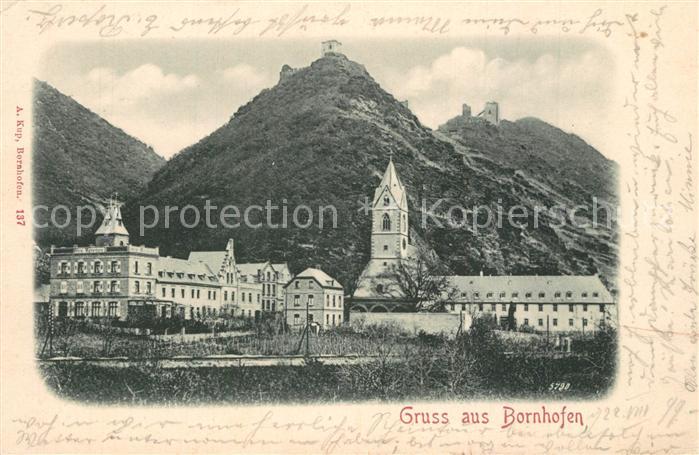 Bornhofen Kamp Ansicht mit den Feindlichen Bruedern Burgen Kloster Kirche