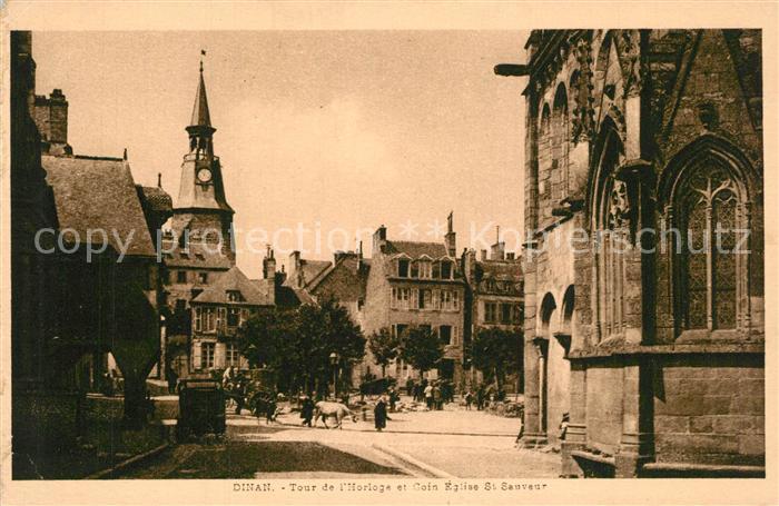 Dinan 22 Tour de l’Horloge et Coin Eglise St Sau