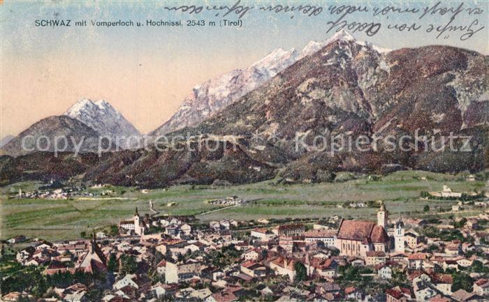 Schwaz Tirol mit Vomperloch und Hochnissl