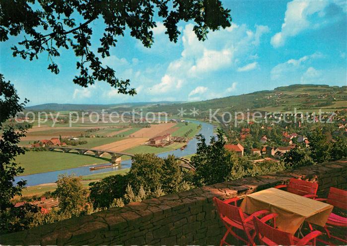 Bad Salzuflen Panorama Blick von Burg Vlotho auf die Weser