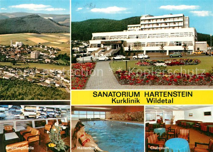 Reinhardshausen Sanatorium Hartenstein Kurklinik Wildetal Hallenbad Fliegeraufna