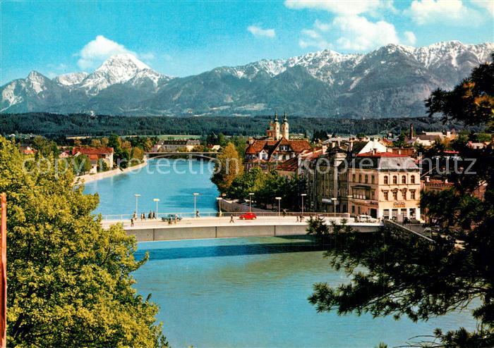 Villach Kaernten Panorama Draubruecke Mittagskogel