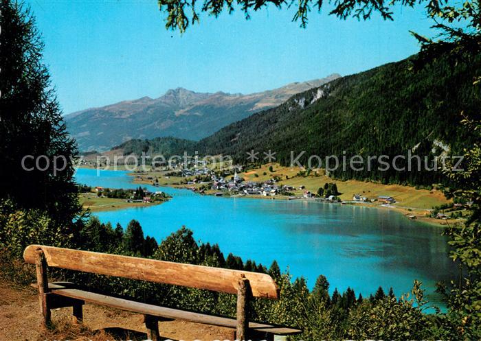 Weissensee Kaernten Panorama Blick gegen Westen Blick von der Rauna Ruhebank