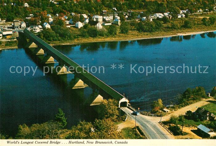 New Brunswick Nouveau Brunswick Hartland Bridge crossing Saint John River aerial