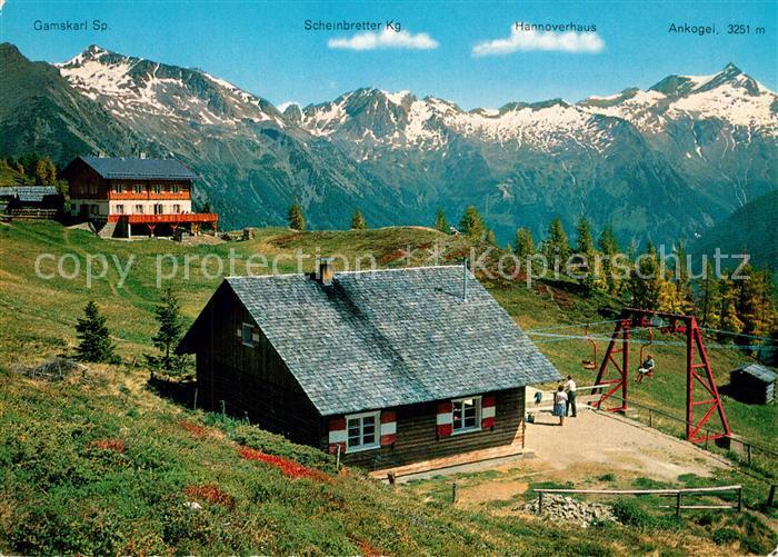 Mallnitz Kaernten Haeusler Alm Ausflugsort Fernsicht auf Hohe Tauern