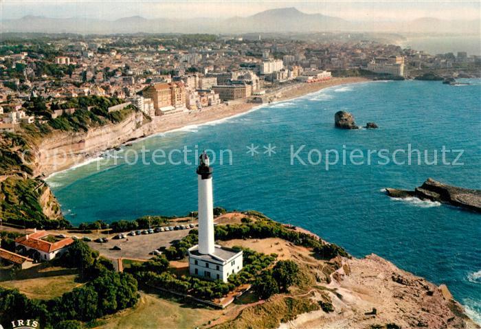 Biarritz Pyrenees Atlantiques La Grande Plage Phare vue aérienne