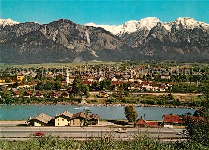 Hall Tirol Panorama Blick gegen Bettelwurf Karwendelgebirge