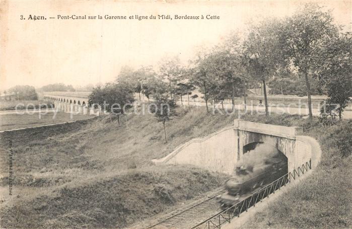 Agen Lot et Garonne Pont Canal sur la Garonne et ligne duMi