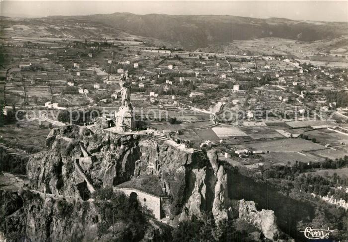 Le Puy-en-Velay Vue panoramique aerienne du Rocher de l