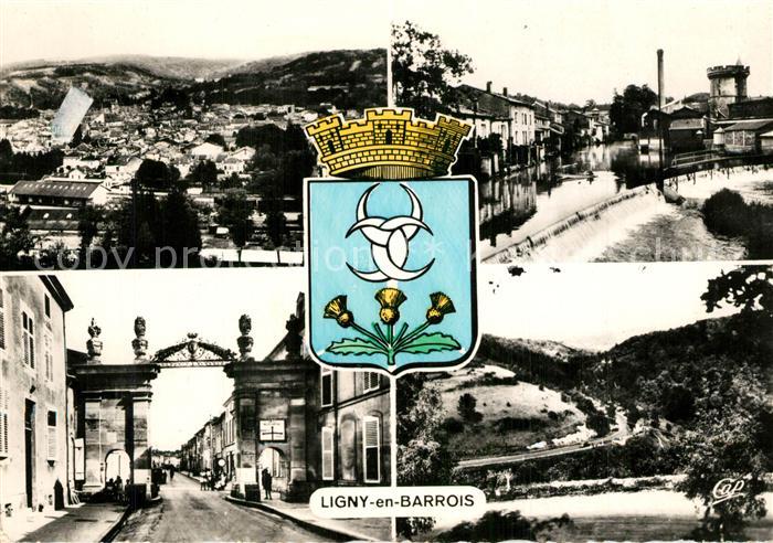 Ligny-en-Barrois Vue generale l’Ornain Porte de Velaine Route Paris-Strasbourg