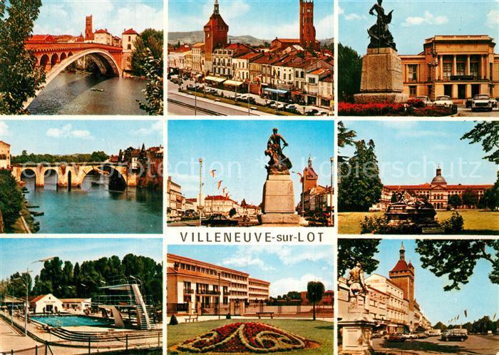 Villeneuve-sur-Lot Pont sur le Lot Avenue Georges Leygues et Porte de Paris Thea