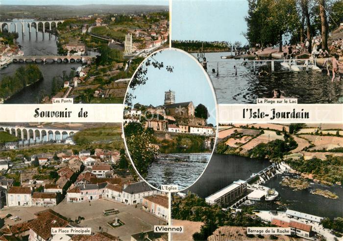 L Isle-Jourdain Vienne Les Ponts La Plage sur le Lac La Place Principale Barrage