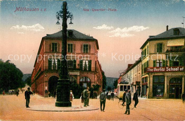 Mulhouse Muehlhausen 68 Alsace Neu-Quartie-Platz Strassenbahn