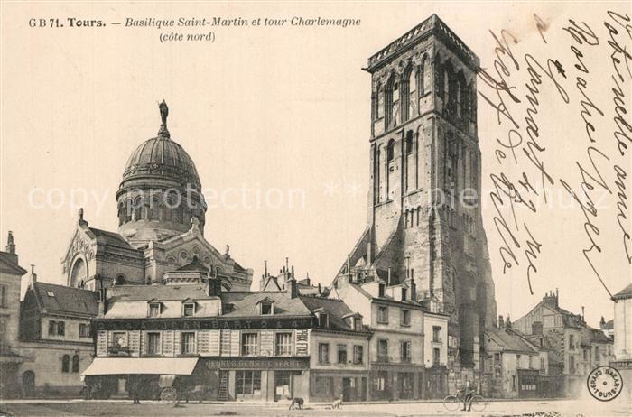 Tours Indre-et-Loire Basilique Saint Martin et tour Charlema