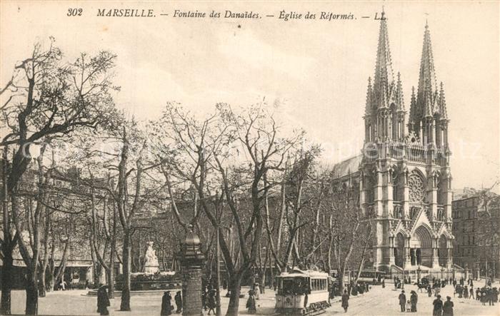 Marseille Bouches-du-Rhone Fontaine des Danaides Eglise