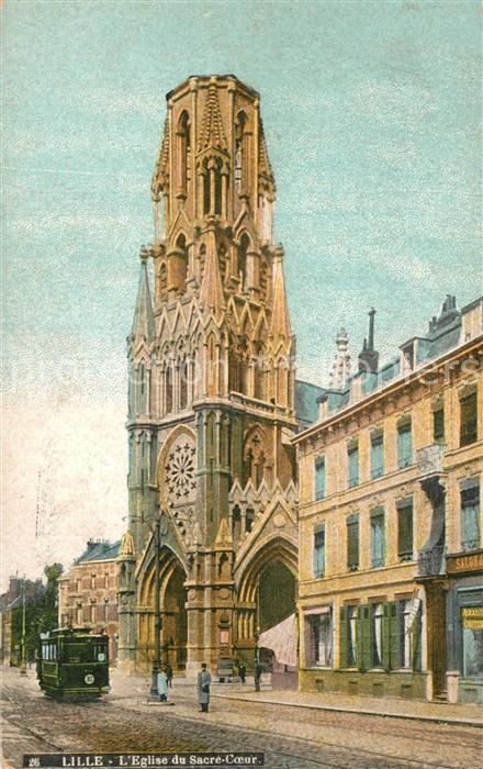 Lille Nord Eglise du Sacre Coeur Strassenbahn