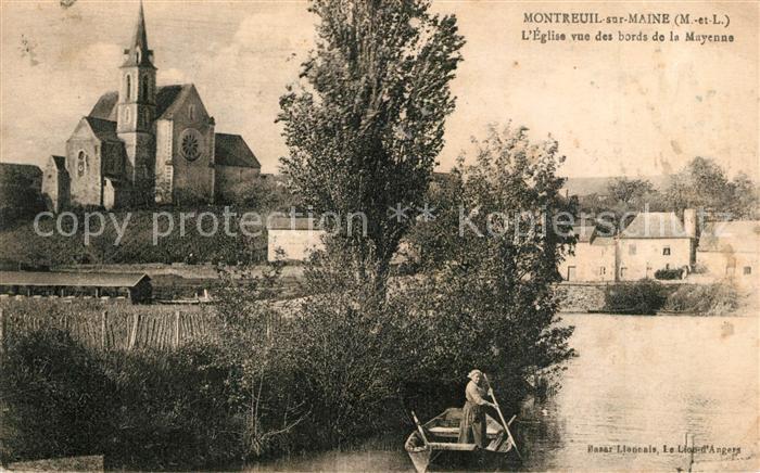 Montreuil-sur-Maine Eglise bords de la Mayenne