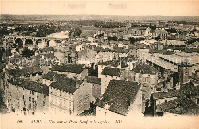Albi Tarn Vue sur le Pont Neuf et le Lycee