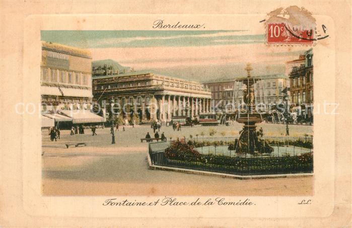 Bordeaux Fontaine et Place de la Comedie
