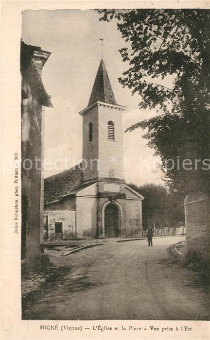 Migne Eglise et la Place Vue prise a l'Est