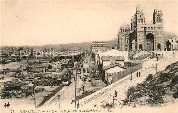 Marseille Bouches-du-Rhone Le Quai de la Joliette et la Cathedrale