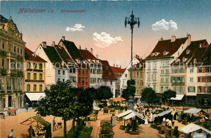 Muelhausen Elsass Rathausplatz