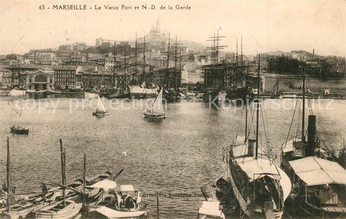 Marseille Bouches-du-Rhone Le Vieux Port et ND de la Garde