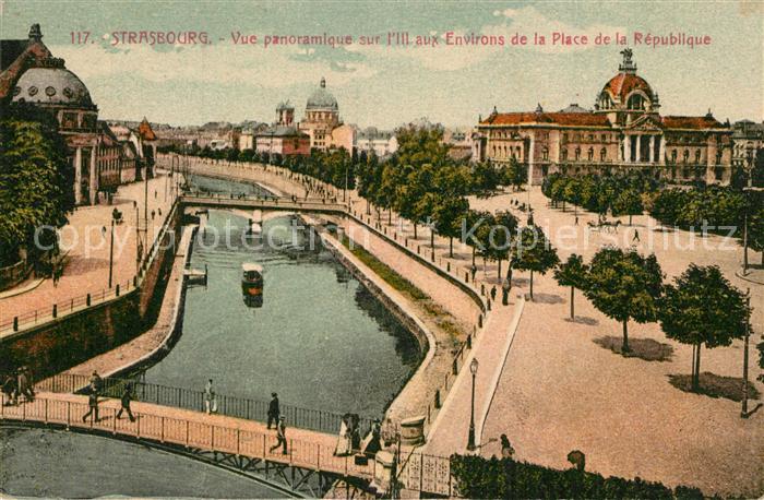 Strasbourg Alsace Vue panoramique sur l’Ill aux Environs
