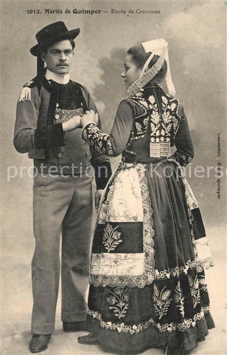 Quimper Mariés Etude de Costumes Trachten