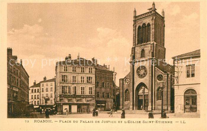 Roanne Loire Place du Palais de Justice Eglise Saint
