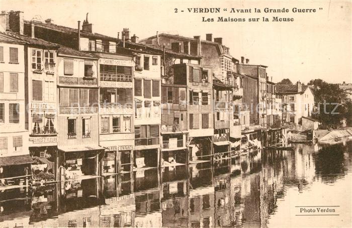 Verdun Meuse avant la Grande Guerre Maisons sur la Meuse