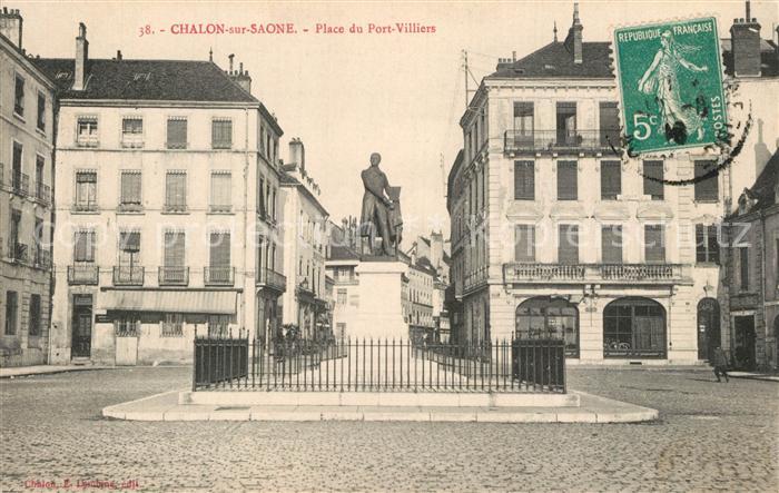 Chalon-sur-Saone Place du Port Villiers Statue Monument