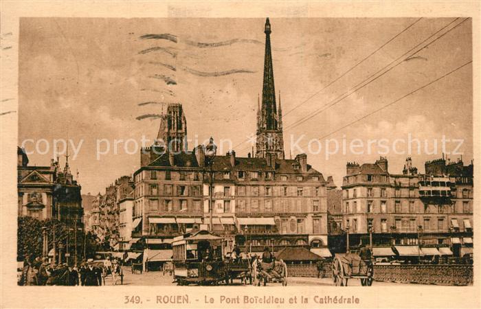 Rouen Pont Boieldieu et la Cathedrale