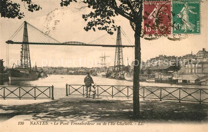 Nantes Loire Atlantique Pont Transbordeur vu de l'Ile Gloriette