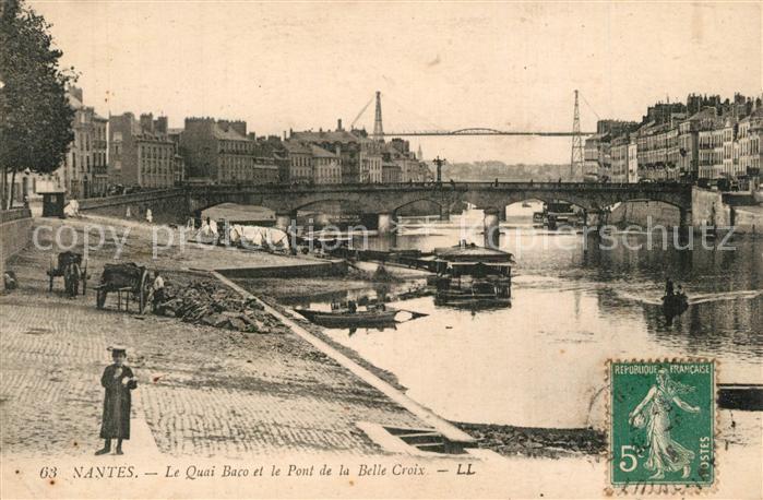 Nantes Loire Atlantique Quai Baco et Pont de la Belle Croix
