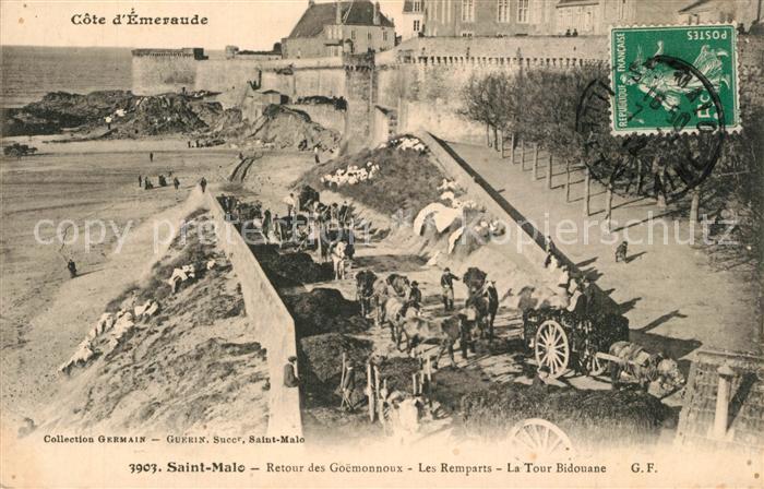 Saint-Malo 35 Retour des Goemonnoux Remparts Tour Bidouane