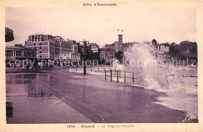 Dinard 35 La plage par tempête