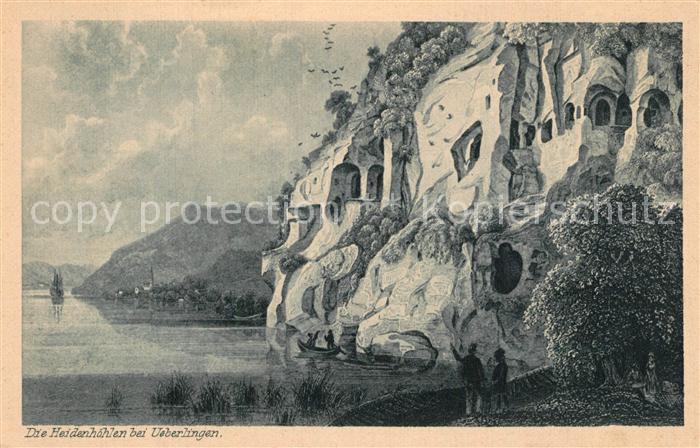 ueberlingen Bodensee Heidenhoehlen K. Corradi Kuenstlerkarte