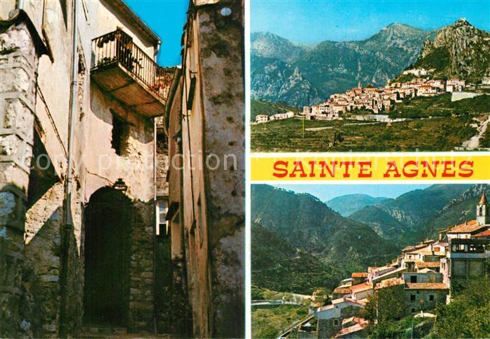 Sainte-Agnes Nice Panorama Bergdorf Gasse Alte Haeuser