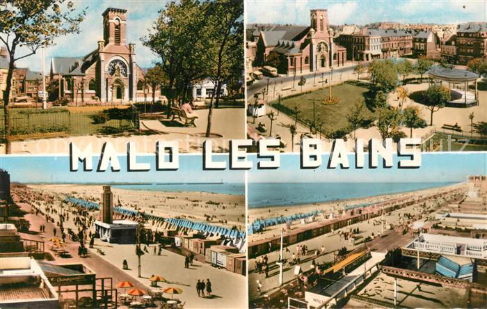 Malo-les-Bains Eglise Place Promenade Plage