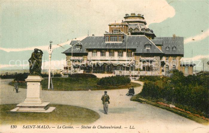 Saint-Malo 35 Casino Statue de Chateaubriand Monument