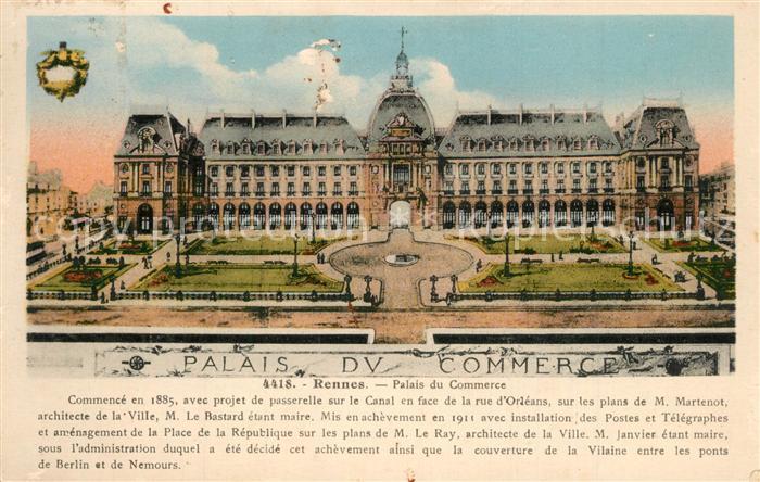 Rennes Ille-et-Vilaine Palais du Commerce Illustration