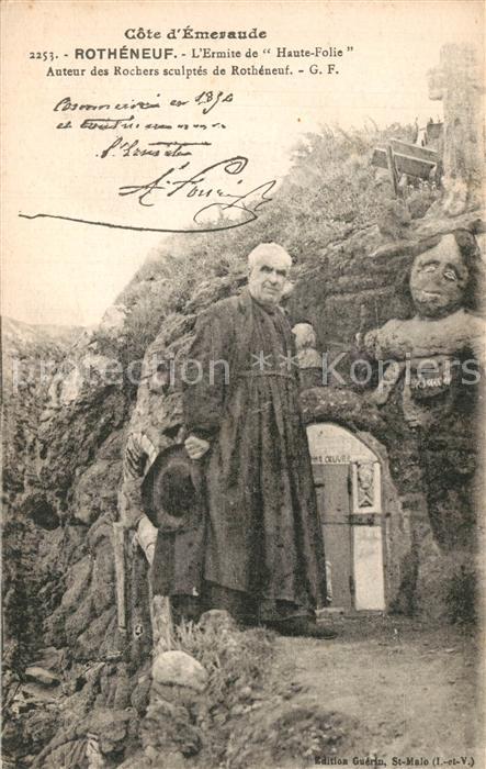 Rotheneuf Ermite de Haute Folie Rochers sculptés Grotte