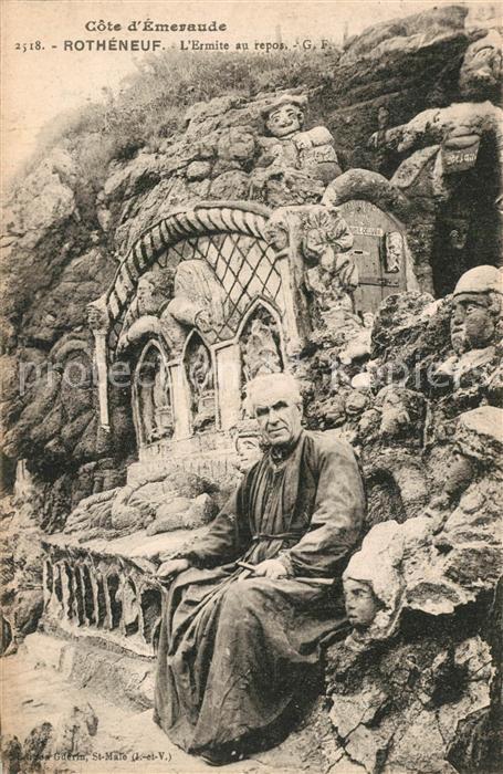 Rotheneuf Ermite au repos Rochers sculptés Grotte