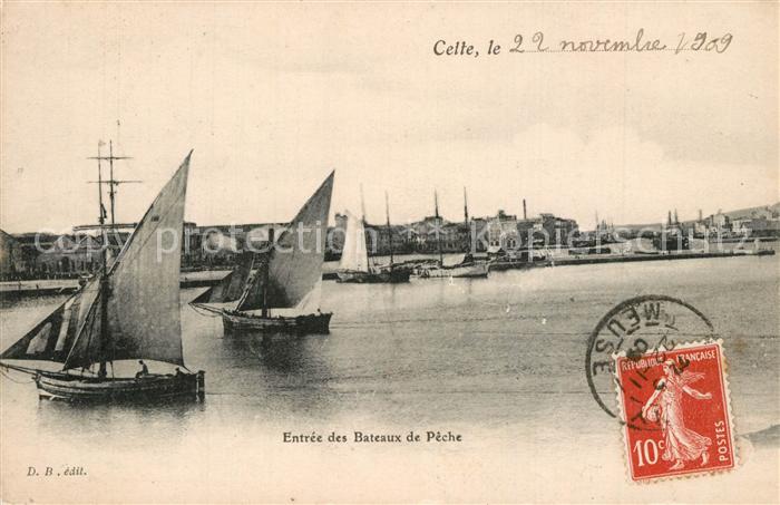 Cette Sete Entrée des Bateaux de Pêche