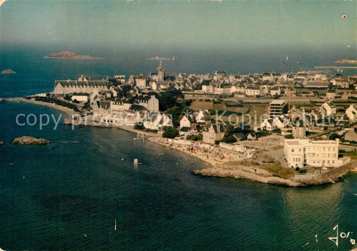 Roscoff Plage Institut Marin de Rockroum vue aé