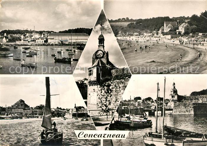Concarneau Finistere Port Plage des Sables Blancs Beffroi