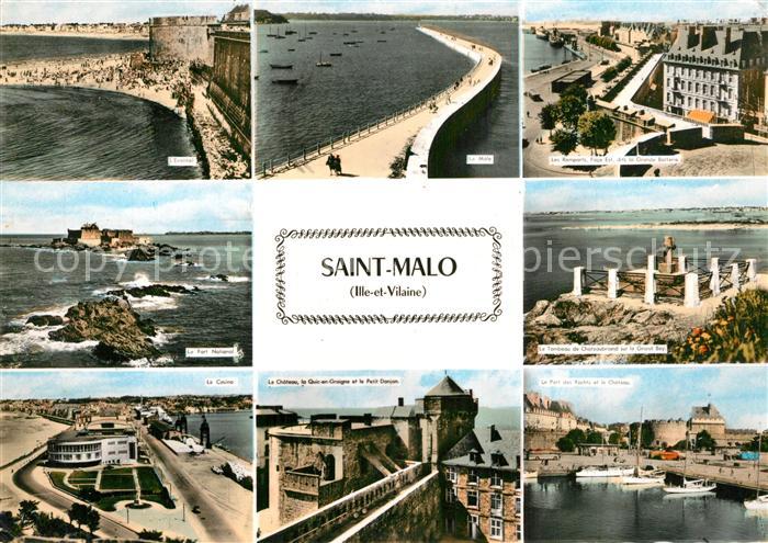 Saint-Malo 35 Eventail Môle Remparts Tombeau de Chateaubriand Grand Bey Port Cha