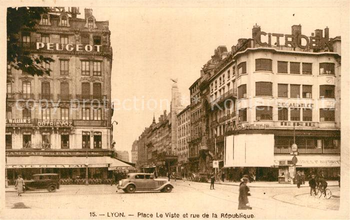 Lyon France Place Le Viste et rue de la Republique
